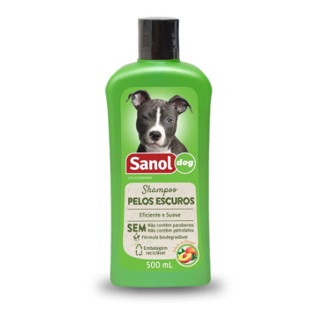 Shampoo Pelos Escuros Com Glicerina 500ml - Sanol Dog em Oferta na Shopee