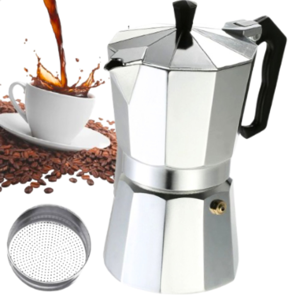 Cafeteira Italiana de Alumínio Café Expresso 3 Xícaras Cafeteira Italiana Moka Express Aço