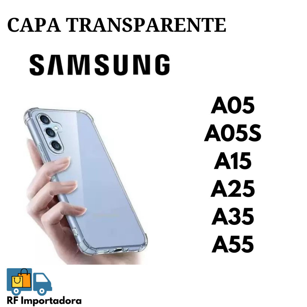 Capa Transparente TPU Anti Shock Para Samsung A05 A05S A15 A25 A35 A55