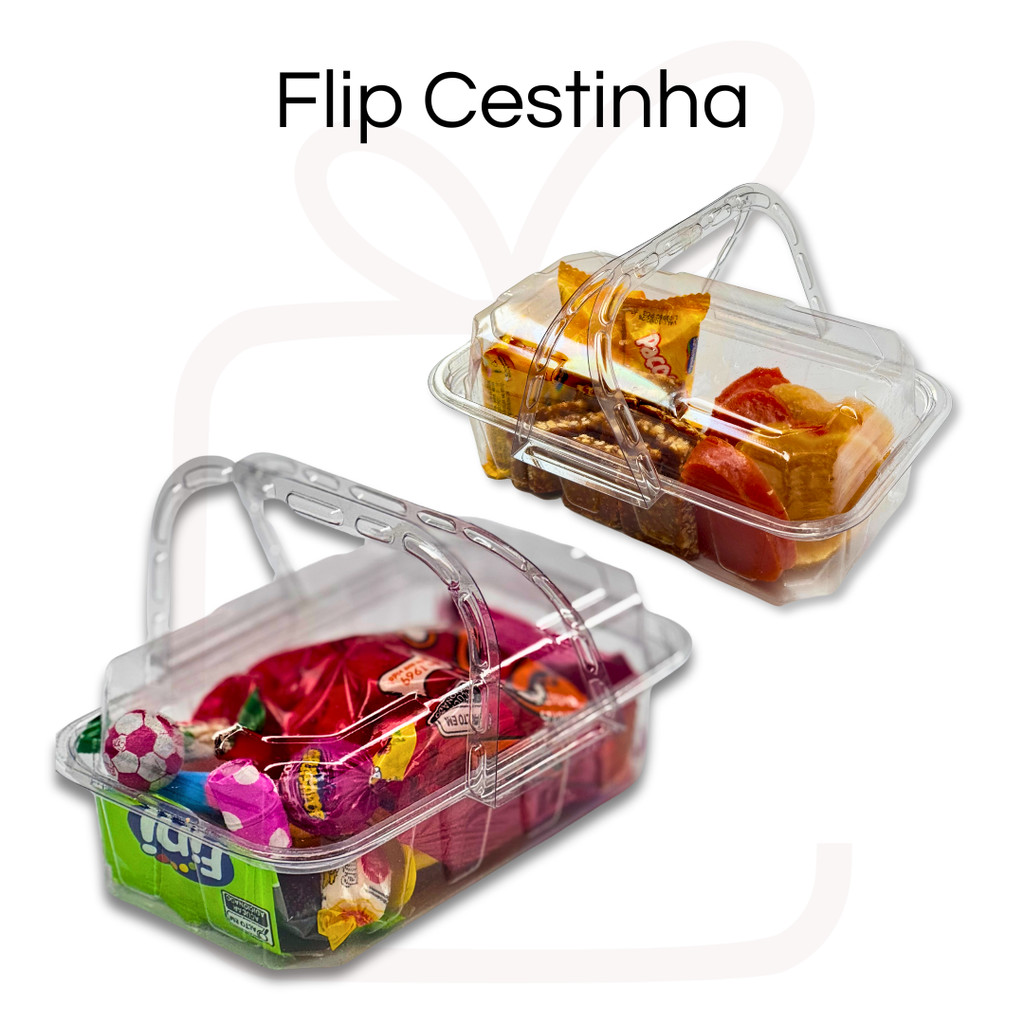 6 / 12 / 24 / 30UN FLIP CESTINHA MINI CESTINHA PIQUENIQUE TRANSPARENTE em Oferta na Shopee