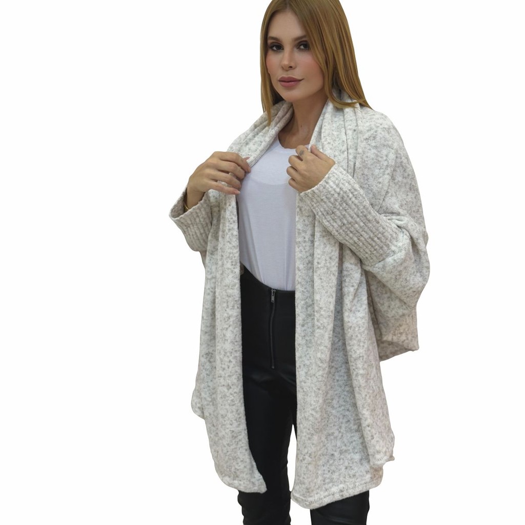 Quimono Capa Poncho Blusa Feminina em Tricô Mousse Qualidade