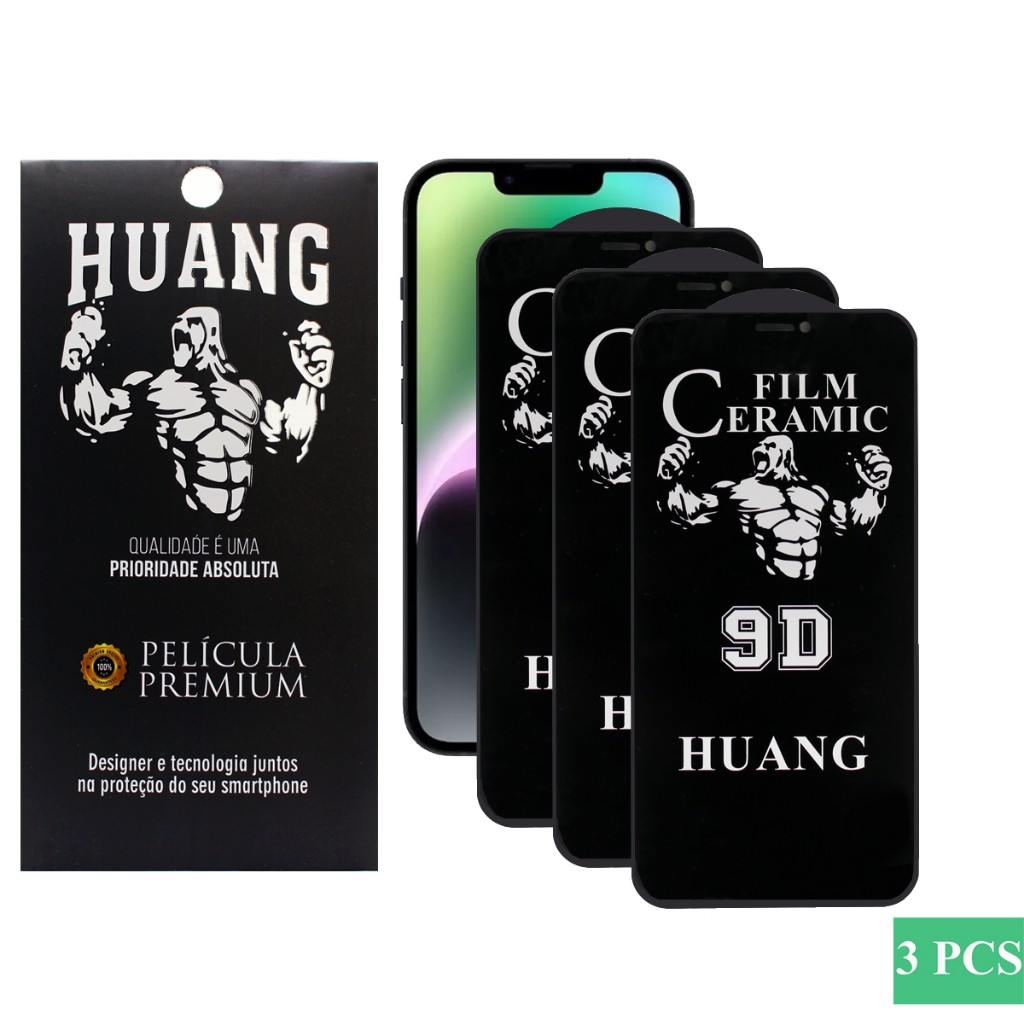 Kit (3pçs) Películas Cerâmica Privacidade todos os modelos iPhone 
