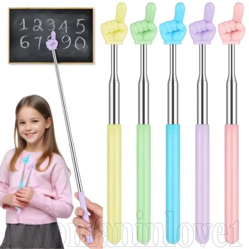 Bastão De Leitura De Dedo Do Professor-Guia De Ponteiro Extensível-Vara Com Haste Telescópica-De Ensino Removível De Aço