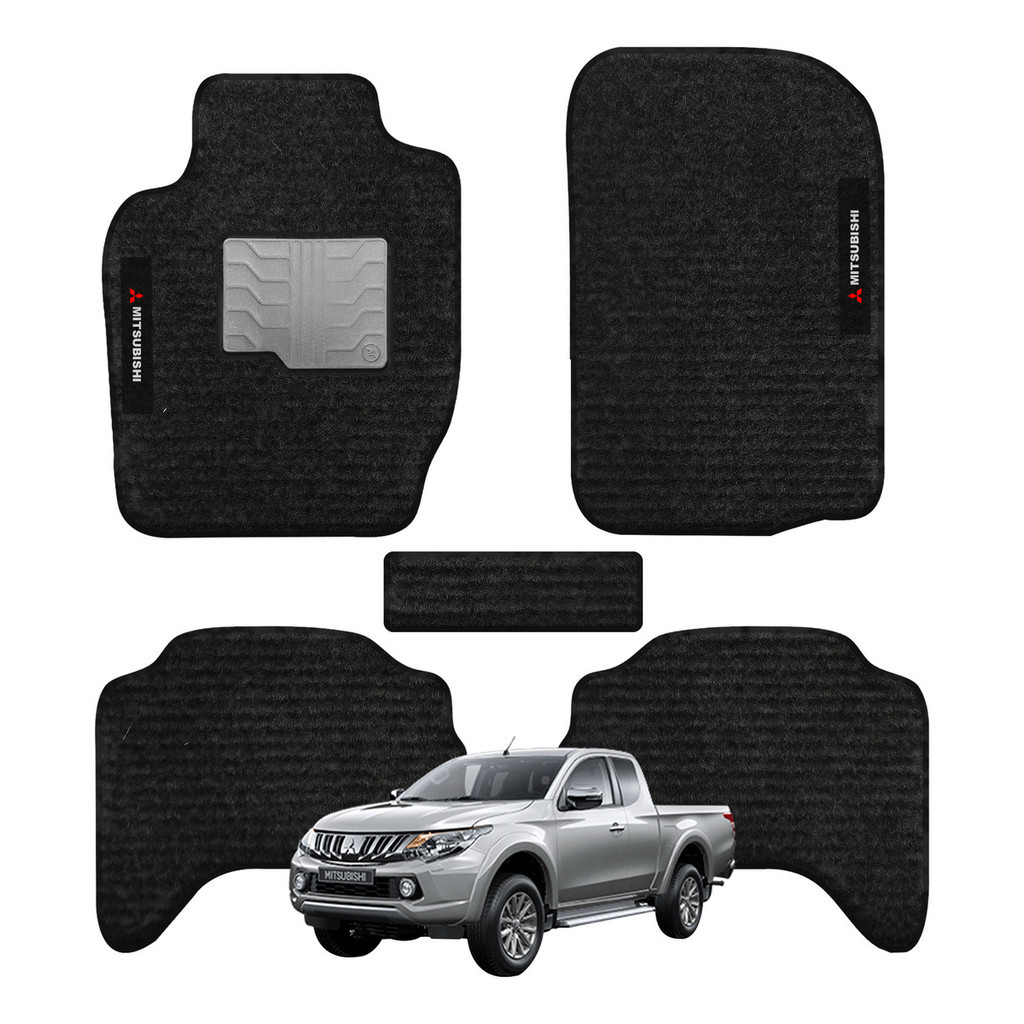 Kit de tapetes 5 peças específico L200 Triton 2018 19 20 21 22 23 2024 Carpete Preto