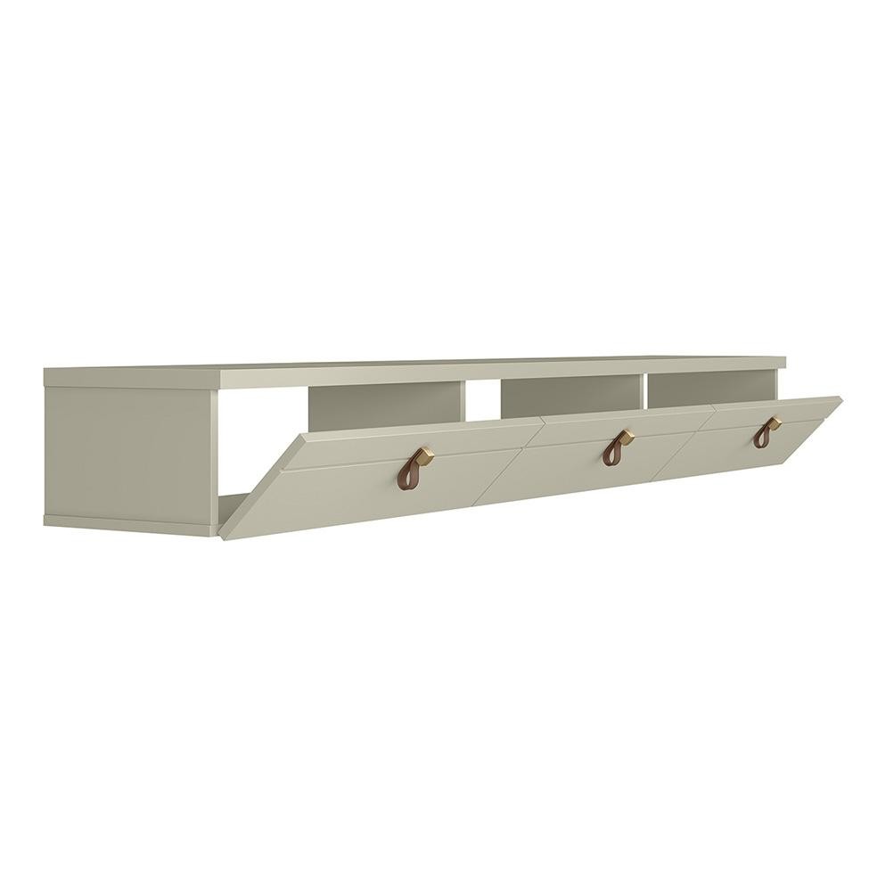 Rack Suspenso para TV até 65 Polegadas Line 3 Portas Off White 180 cm em Oferta na Shopee