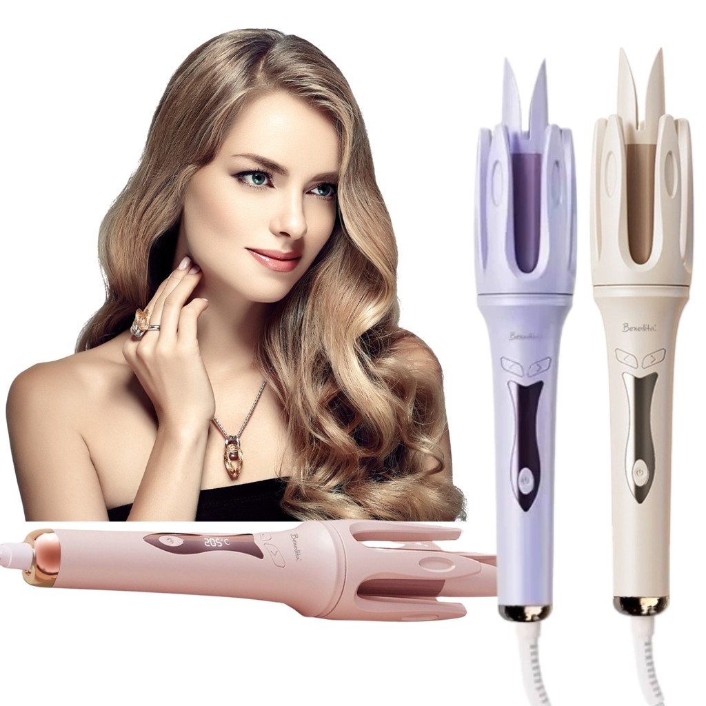 Modelador de Cachos Automático Antifrizz Painel de LED Aquecimento Rápido Cachos Definidos Cabo Giratório 3