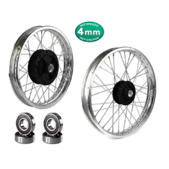Par Aro Roda 4mm Ybr / Factor Freio Á Disco C/rolamentos Cubo Preto