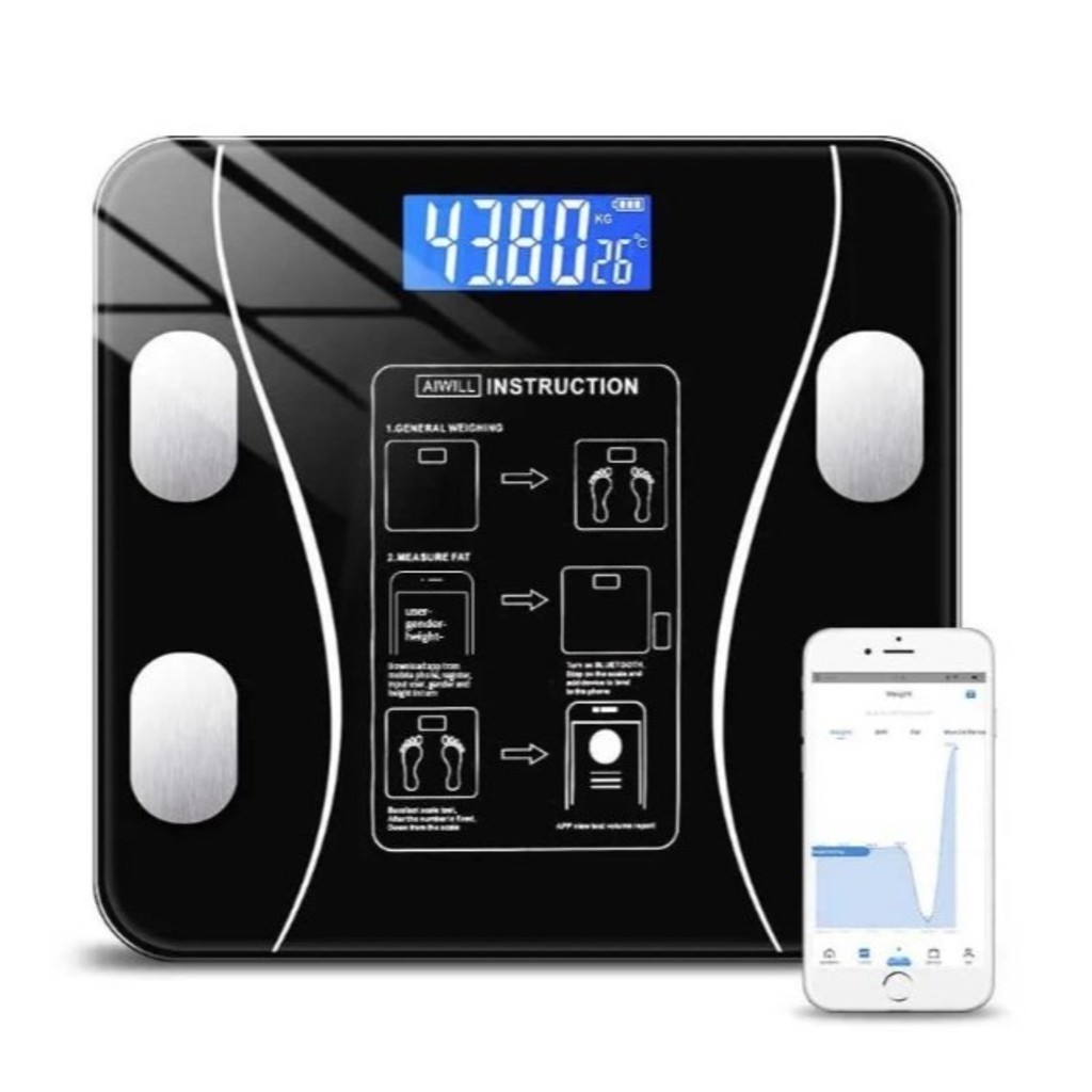 Balança Corporal Bioimpedância Profissional Bluetooth 180KG. - DIVINO em Oferta na Shopee