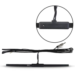 Antena Interna Olimpus Maxi Vitra 1000 AM/FM Para-brisa Universal 25cm Amplificada Cabo 2.4m Plug DIN LED Vermelho