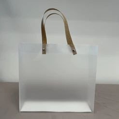 Sacola Transparente Fosca com Alça de Fibra - 26x8x24cm - 12 unidades - Rizzo - Rizzo