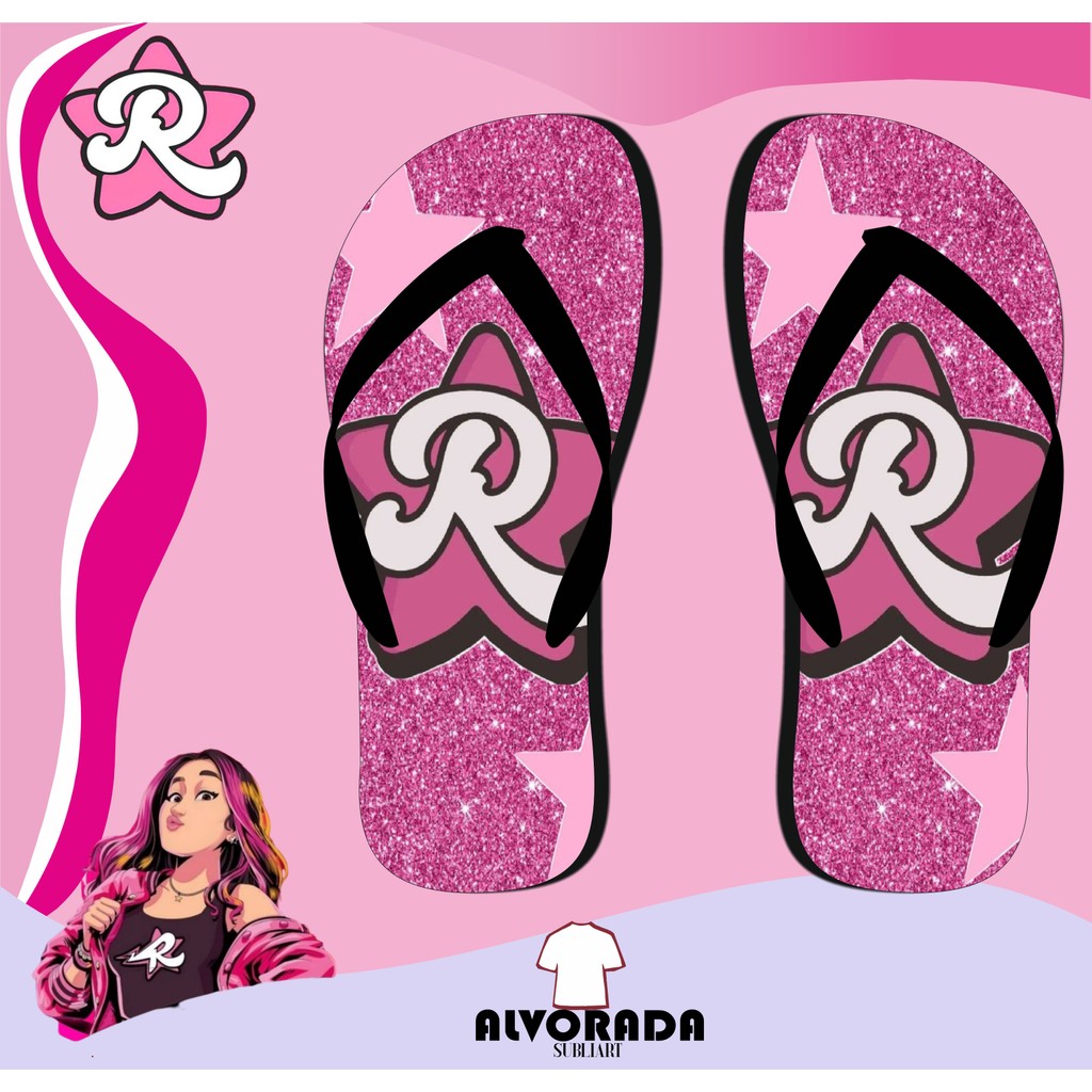Sandalia Chinelo Emilly Vicky Personalizado Menina Personagem Youtuber Infantil Adulto