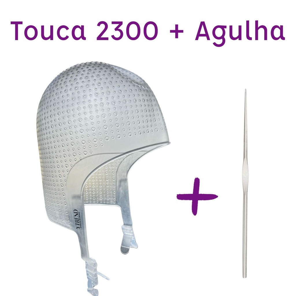 KIT Touca Transparente + Agulha Luzes Mechas Reflexos Morena Iluminada Loiras longa alinhada 2300 Furos cobre a nuca em Oferta na Shopee