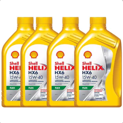 4 Litros Óleo De Motor Semi-sintético Shell 15w40 Helix Hx6
