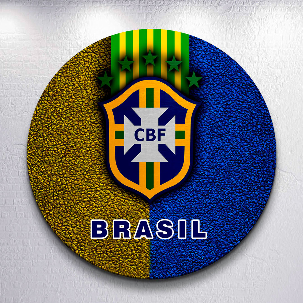 Capa Painel de Festa Redondo Tamanhos Diversos Grande e Mini Decoração Futebol Seleção Brasileira