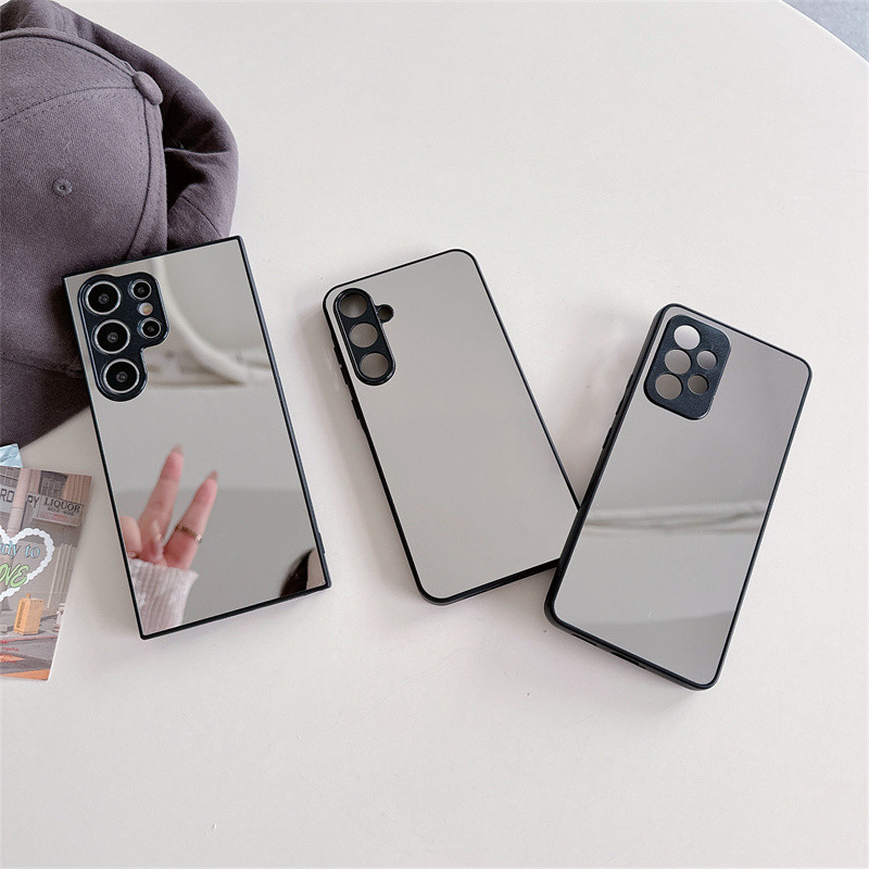 Luxo Espelho De Maquiagem Caso Telefone Para Samsung Galaxy S25 S24 S23 S22 S21 Ultra Capa Traseira A15 A35 A36 A55 A56