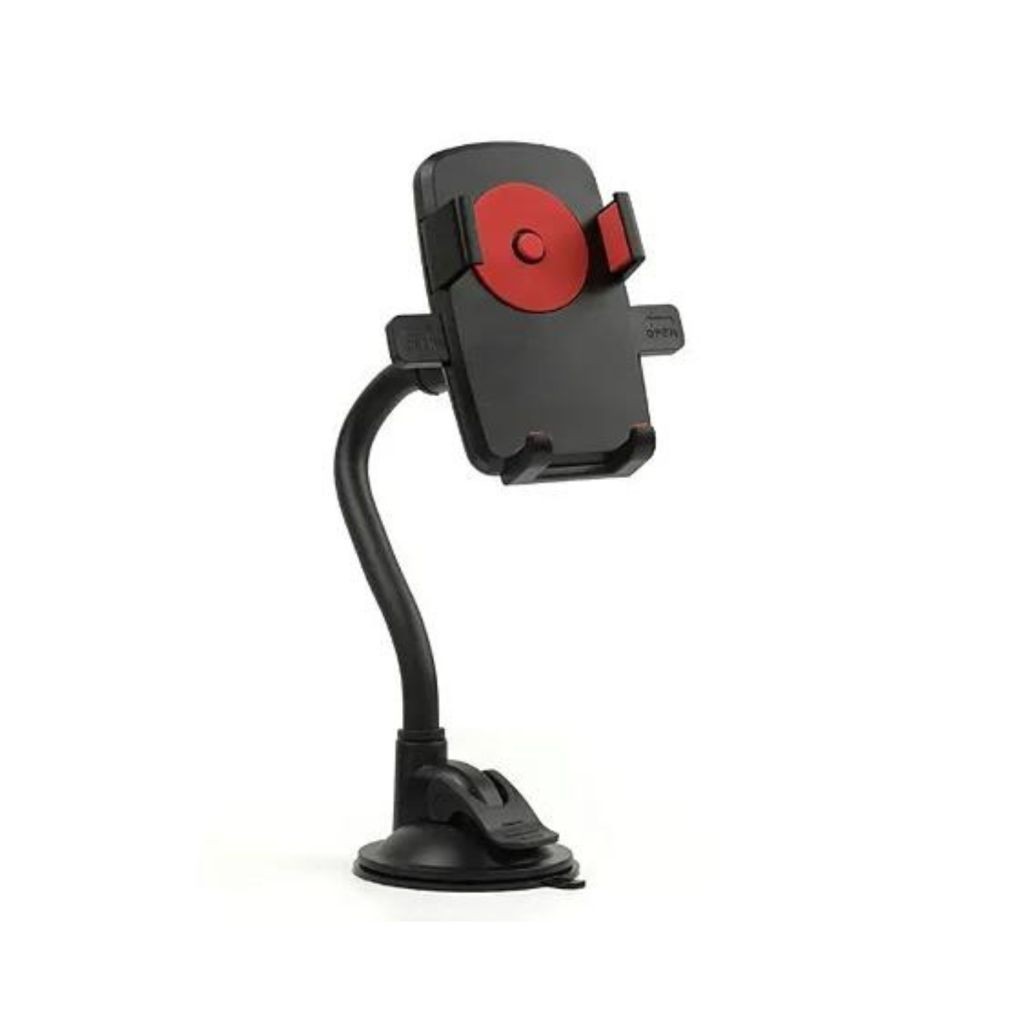 Suporte de Celular P/Carro Bommax, Haste 350º Flexível, Ajustavel, Ventosa Segura- BM-Z02 Vermelho