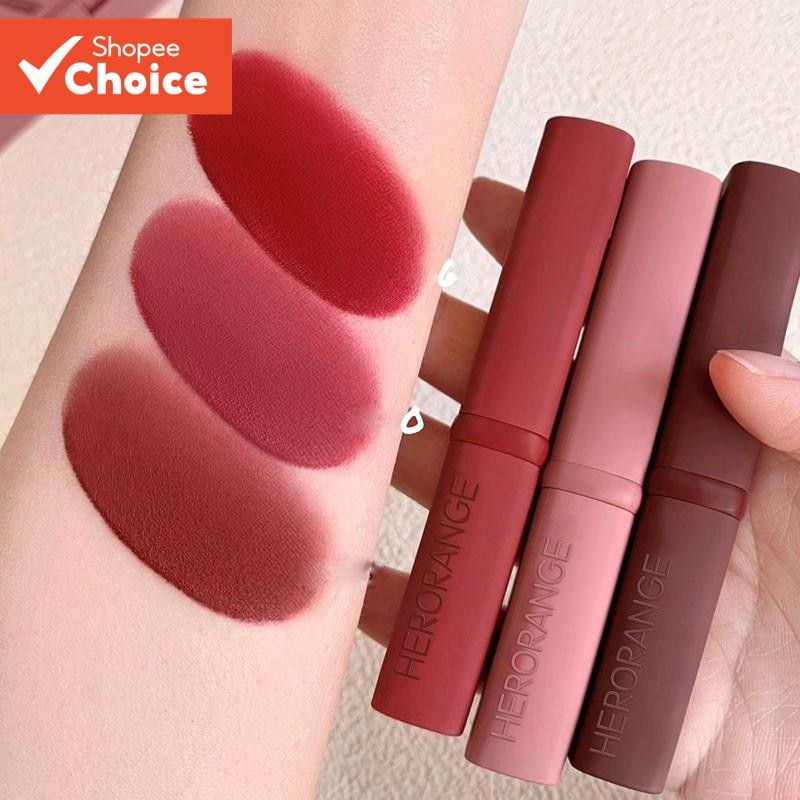 Herorange~saturated Velvet Matte Matte Matte Tubo Fino Batom Matte Velvet Rabbit Ano Limitado Red Batom Barato