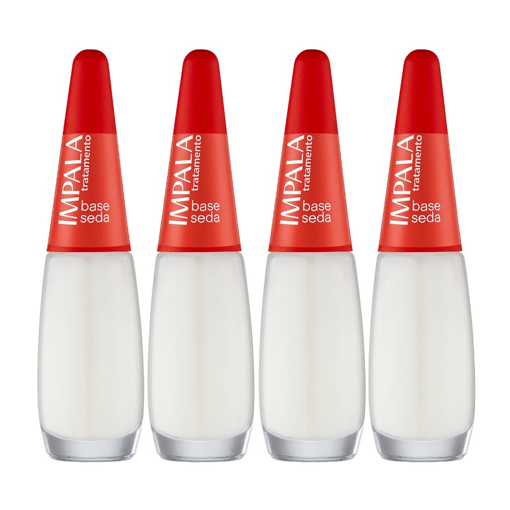 Kit 4 Esmalte Impala Base Seda Tratamento Unhas Manicure