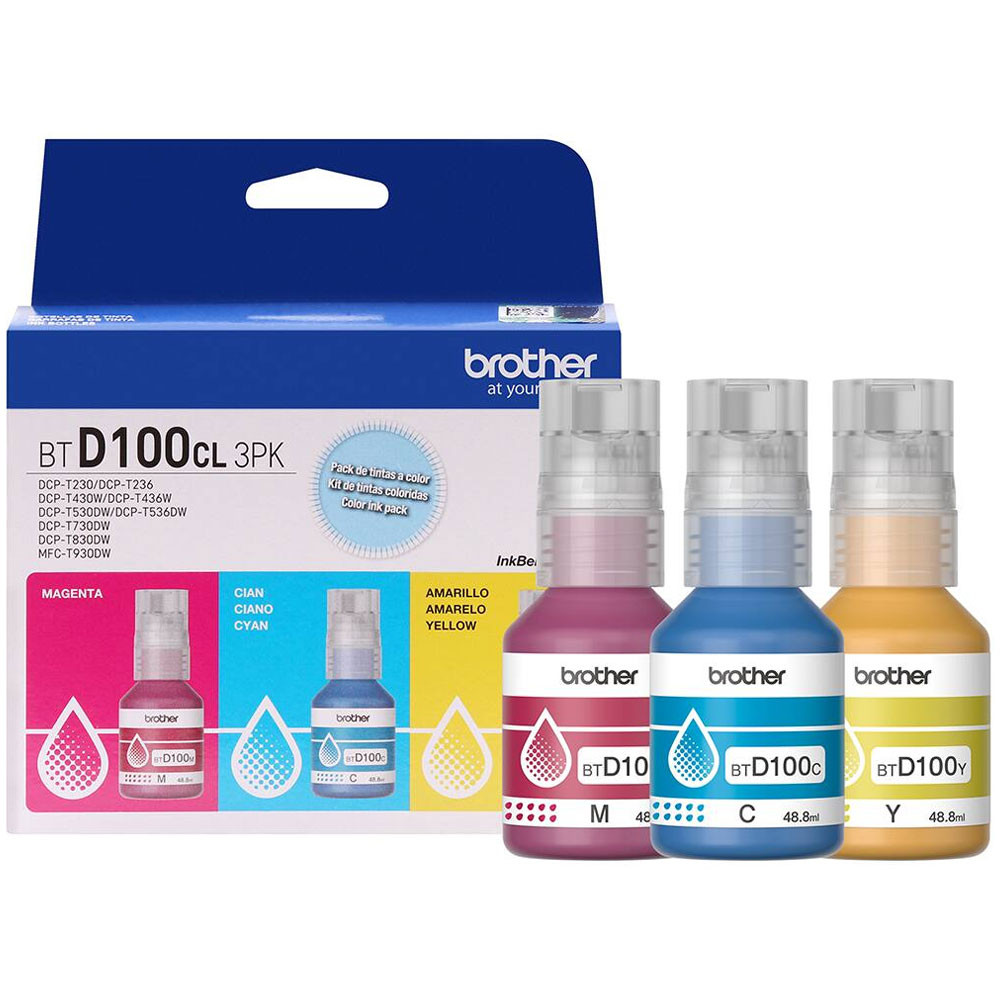 Kit garrafa de tinta Brother InkBenefit Tank BTD1003PK Cores com 3 unidades em Oferta na Shopee