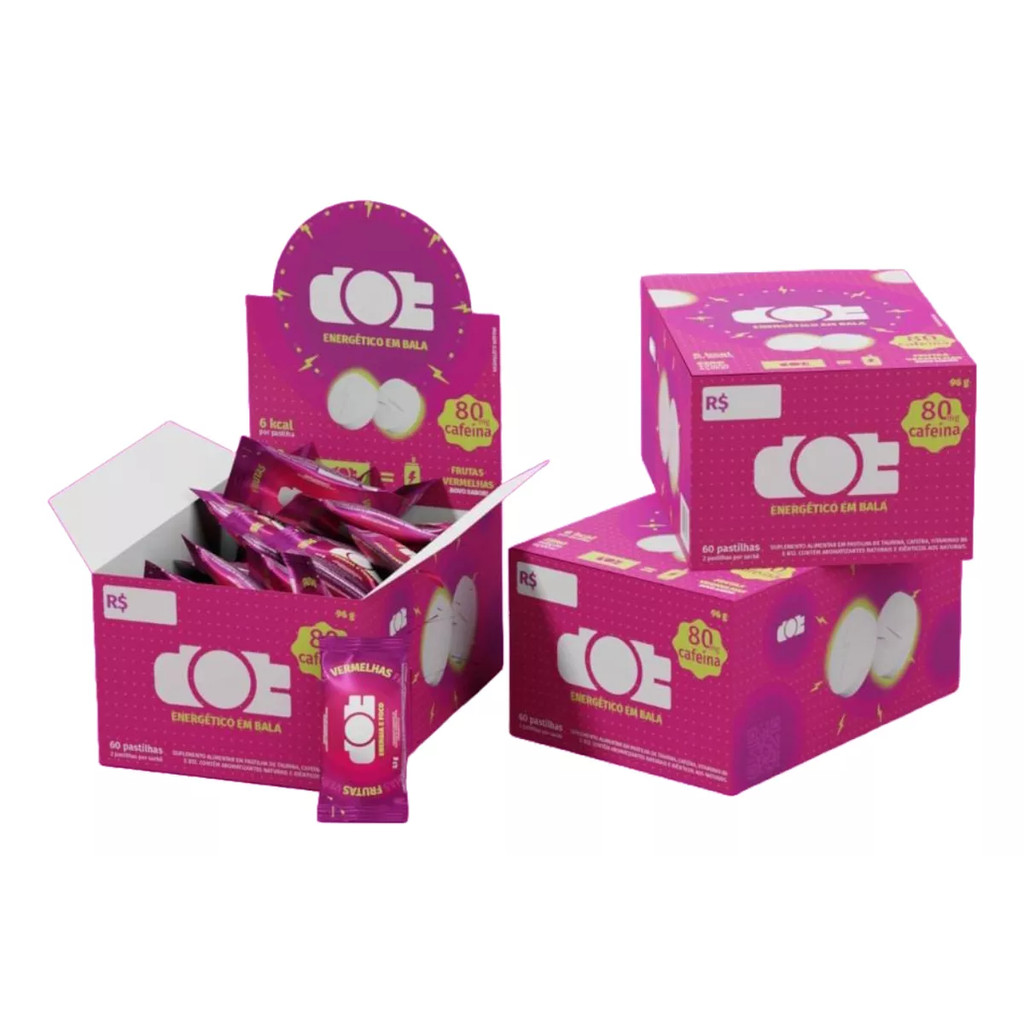 Bala Energética - Frutas Vermelhas 30 Sachês - Dot em Oferta na Shopee