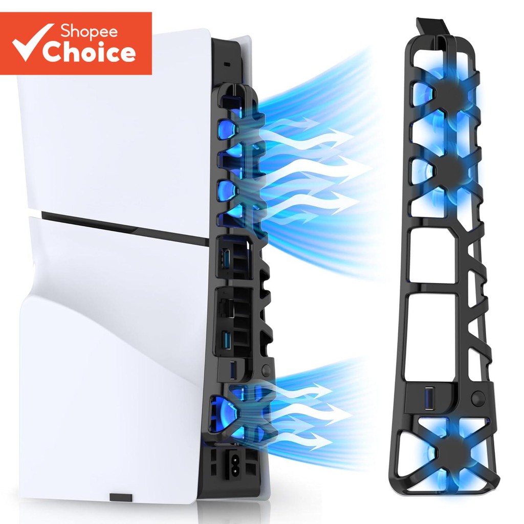 Ventilador De Resfriamento PS5 Slim [Liga/Desliga Automática] Com Luz LED , Acessórios Para Disco Fino Playstation 5 E E