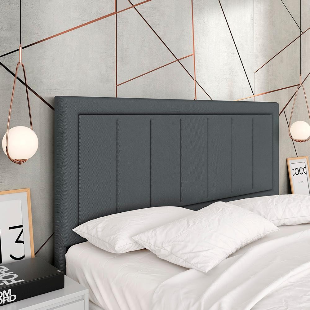 Cabeceira Estofada Para Cama Queen Sevilla Cinza -  M. Arapongas em Oferta na Shopee