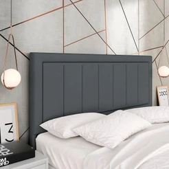 Cabeceira Estofada Para Cama Queen Sevilla Cinza - M. Arapongas