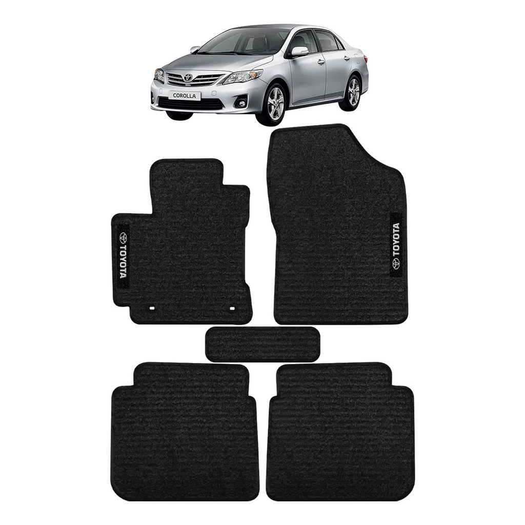 Kit de tapetes 5 peças específico Corolla 2009 ... 2014 Carpete Preto