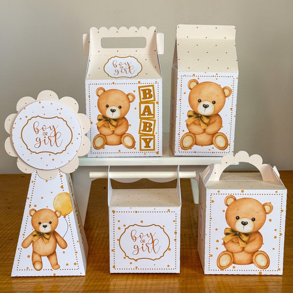 KIT FESTA cha revelaçao neutro Personalizado  pegue e Monte Lembrancinhas - Aniversário - Caixinha Personalizadas - pape