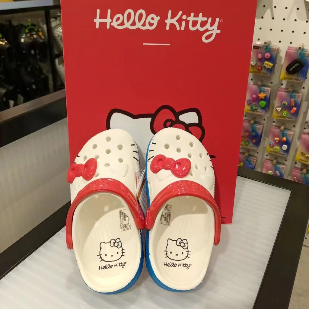 Cross New Children's Girl Hello Kitty Co Marca Katie Cat Cave Shoes Sandálias em Oferta na Shopee