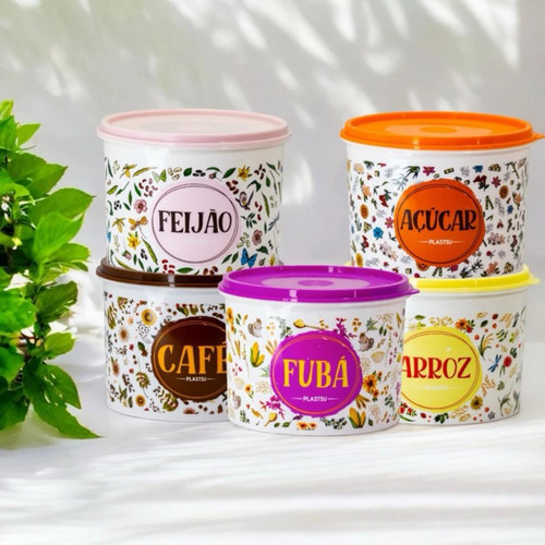 Kit Para Mantimentos 2 Peças Linha Floral PLASTSU