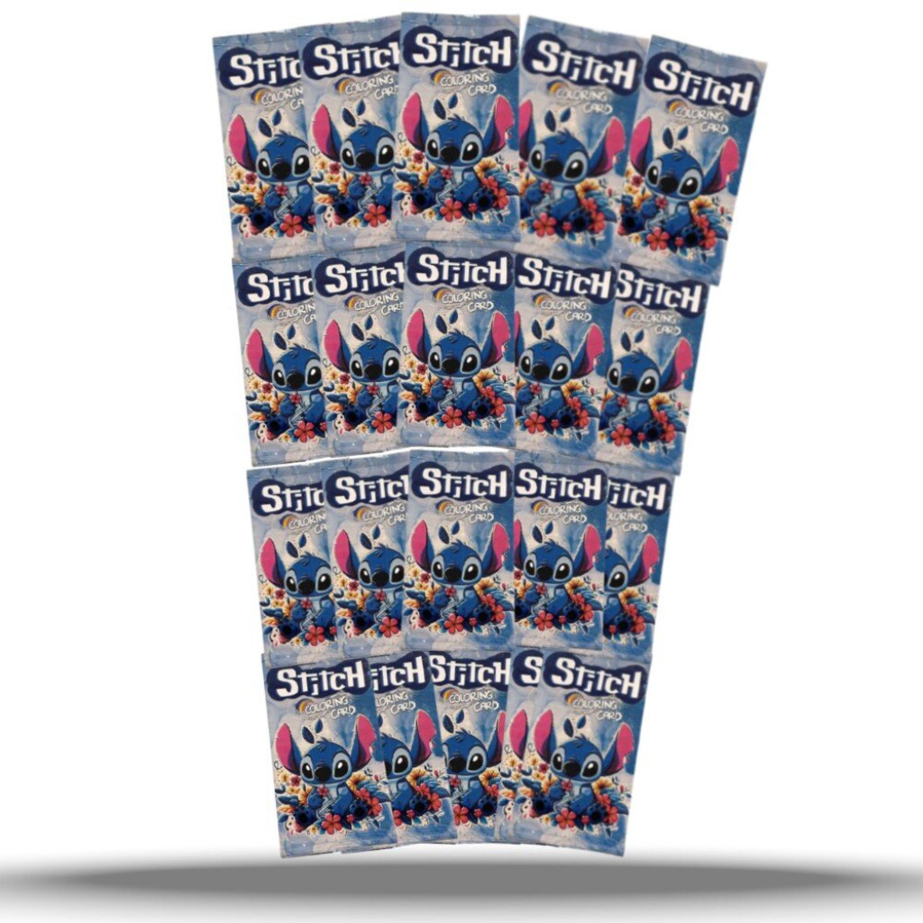Kit 20x Stitch Cards Para Colorir Pacote Com 4 Unidades - Coloring Card