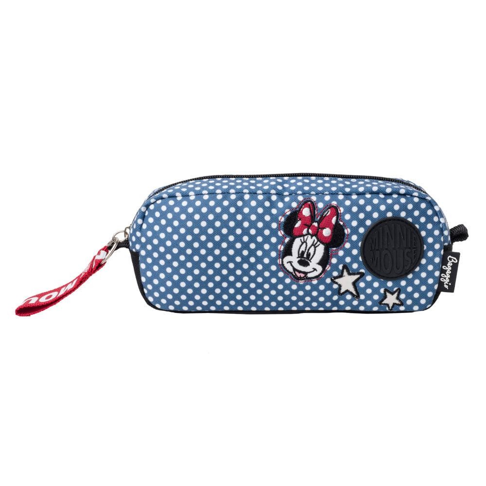 Necessaire Feminina Minnie Patches Azul