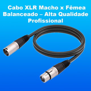 Cabo XLR Macho para XLR Fêmea – Áudio Estéreo Profissional em Oferta na Shopee