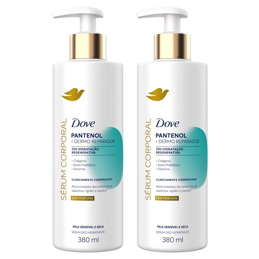 Kit 2 Und Dove Sérum Corporal com Pantenol 380ml em Oferta na Shopee