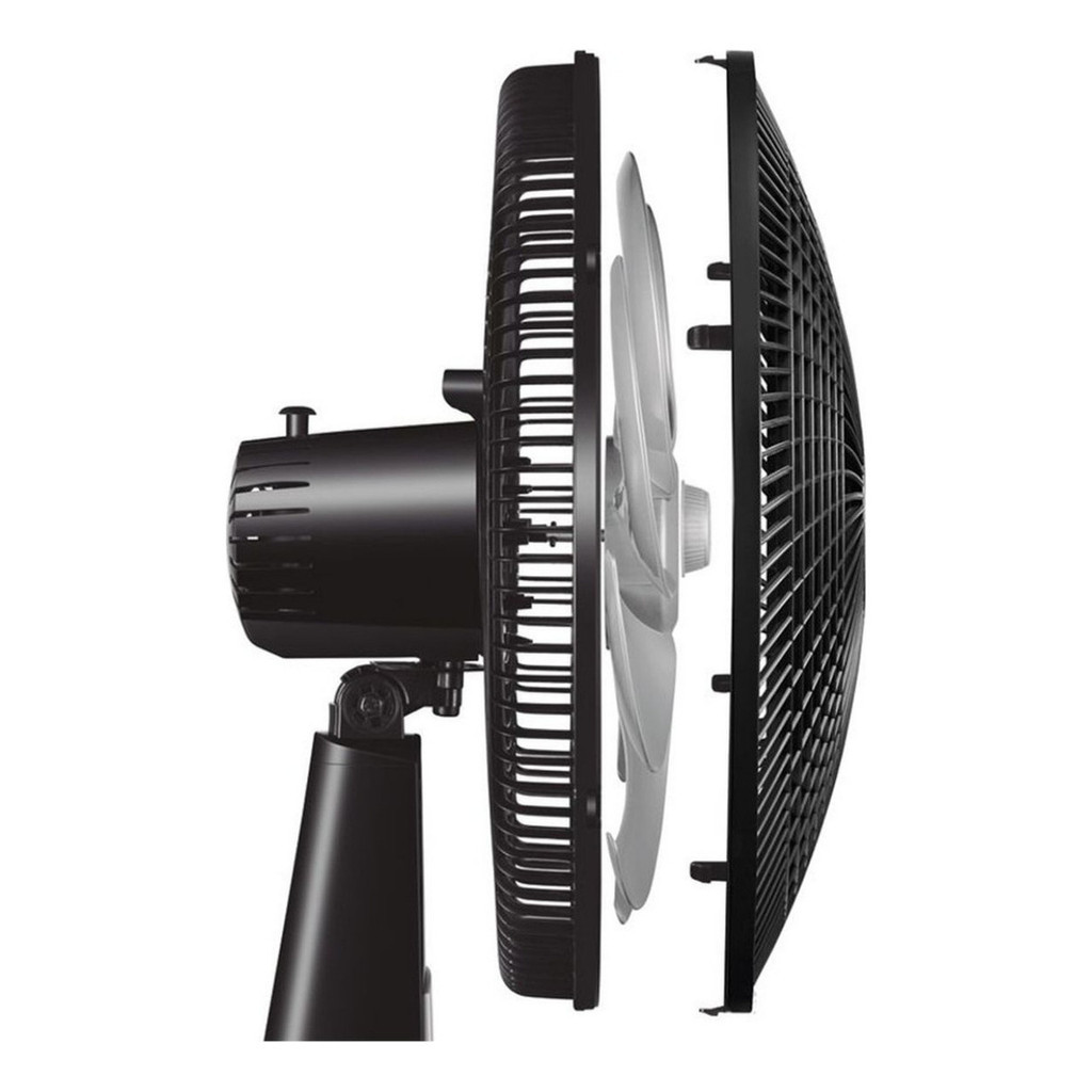 Ventilador de Mesa Mondial 6 Pás 30cm Silencioso 3 Velocidades Super Power Preto/Cinza Inclinável 110V