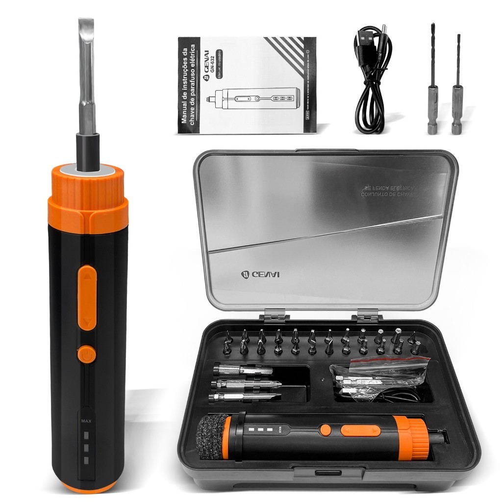 Furadeira Parafusadeira 3.6V com Controle de Torque - Chave de Fenda Elétrica Multiuso