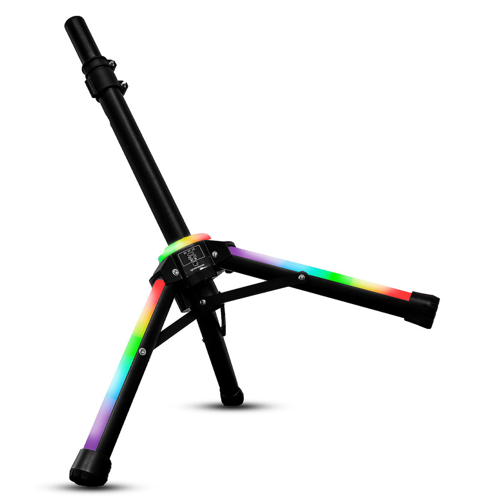 Suporte Tripé Recarregável LED RGB Ajustável Prático Para Caixa de Som Automático Som Festas Eventos