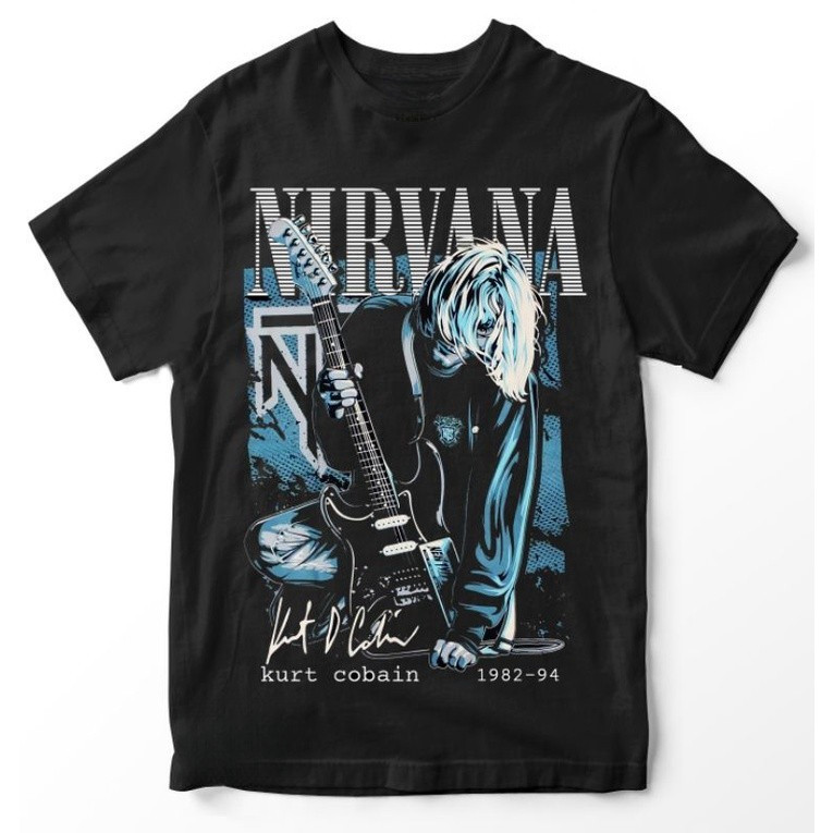 [Camiseta Premium em Algodão Puro]GXG Nirvana kurt cobain Camiseta 1982-94 Premium tshirt grunge rock Banda nevermind Hu