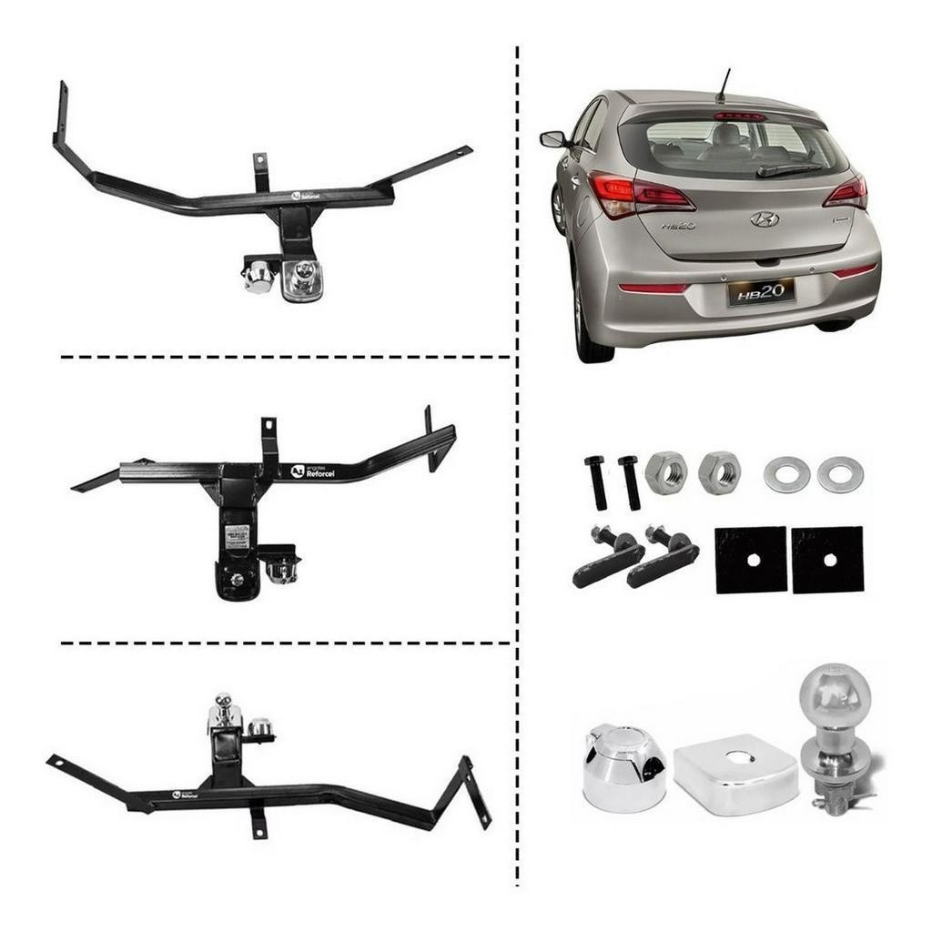 Engate Reboque Hb20 Hatch 2012 Até 2019 Fixo Inmetro 500kg