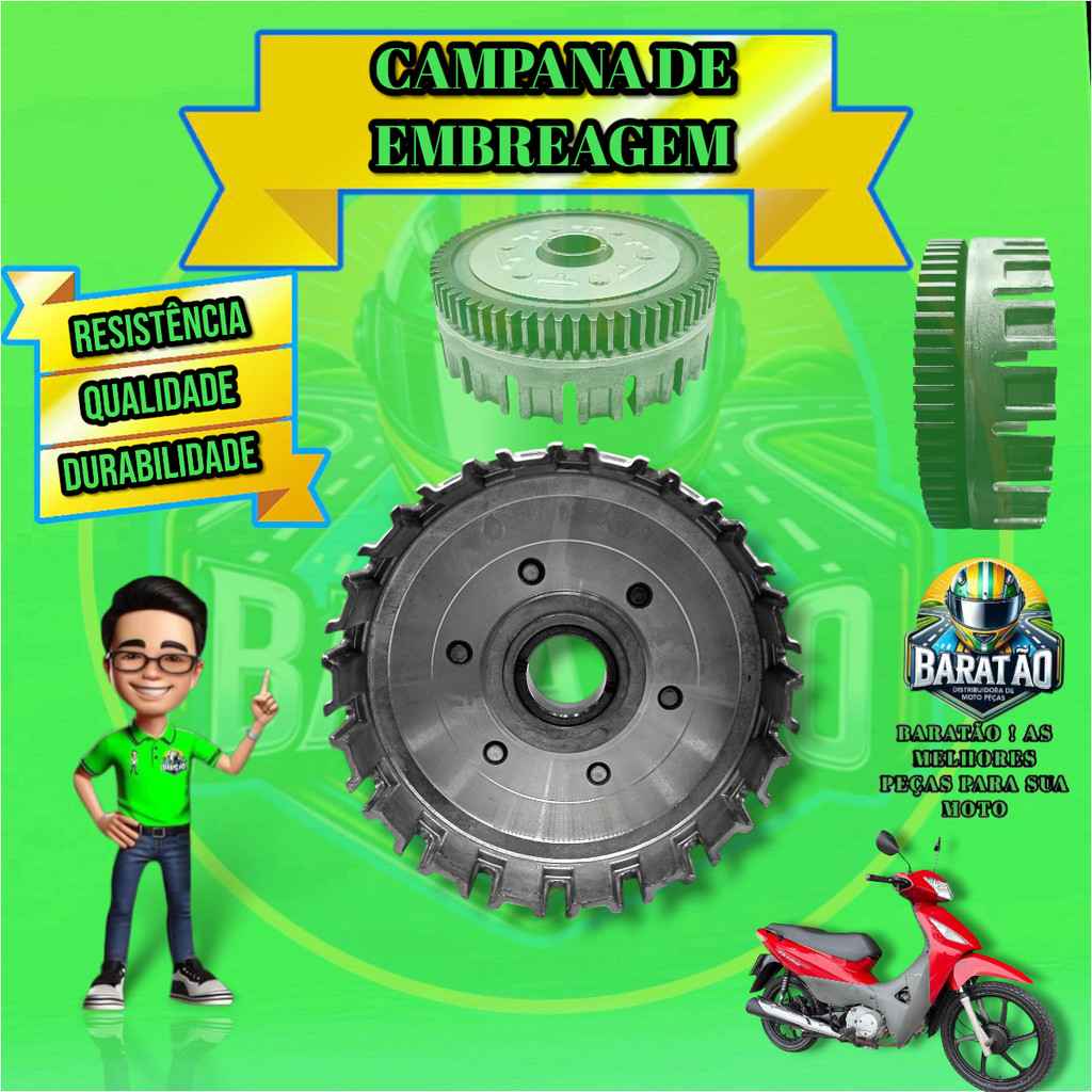 Campana Embreagem Honda Biz 125 2006 Á 2017 Ks/Es