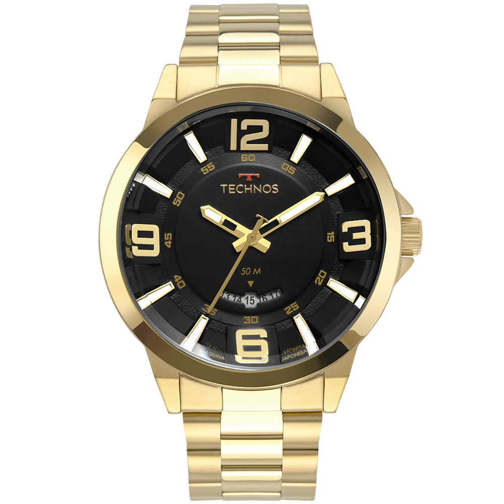 Relógio Technos Masculino Racer Dourado 2117LBO/4P