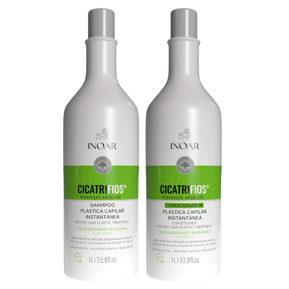 KIT INOAR CICATRIFIOS RENOVAÇÃO ABSOLUTA PLÁSTICA CAPILAR INSTANTÂNEA SHAMPOO + CONDICIONA...