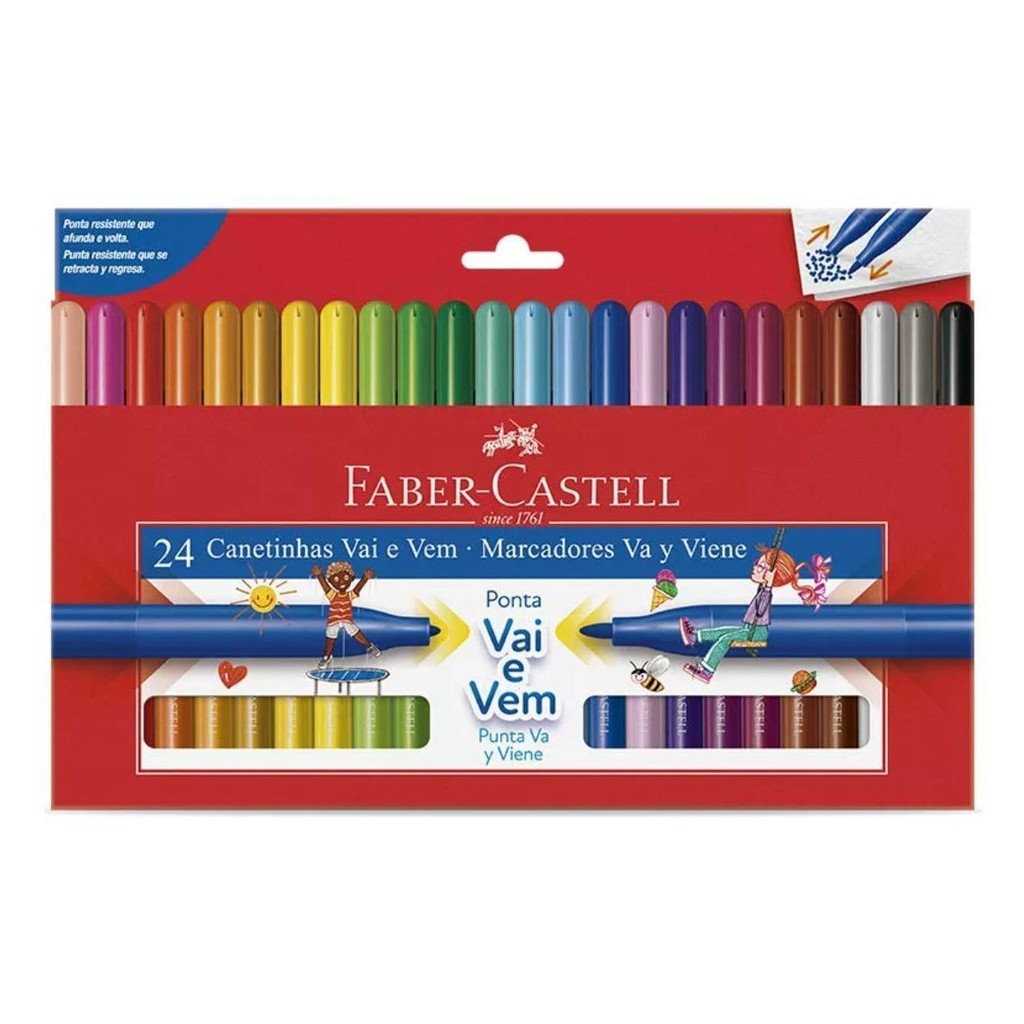 Caneta Hidrocor 24 Cores Faber Castell: Onde Comprar | BuscaProdutos