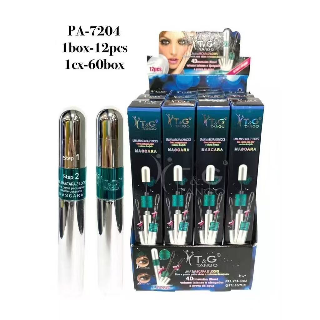 Oferta especial Kit 6/12 unidades Máscara Para Cílios A Prova D’Água 2 em 1 4D Tango PA-7204