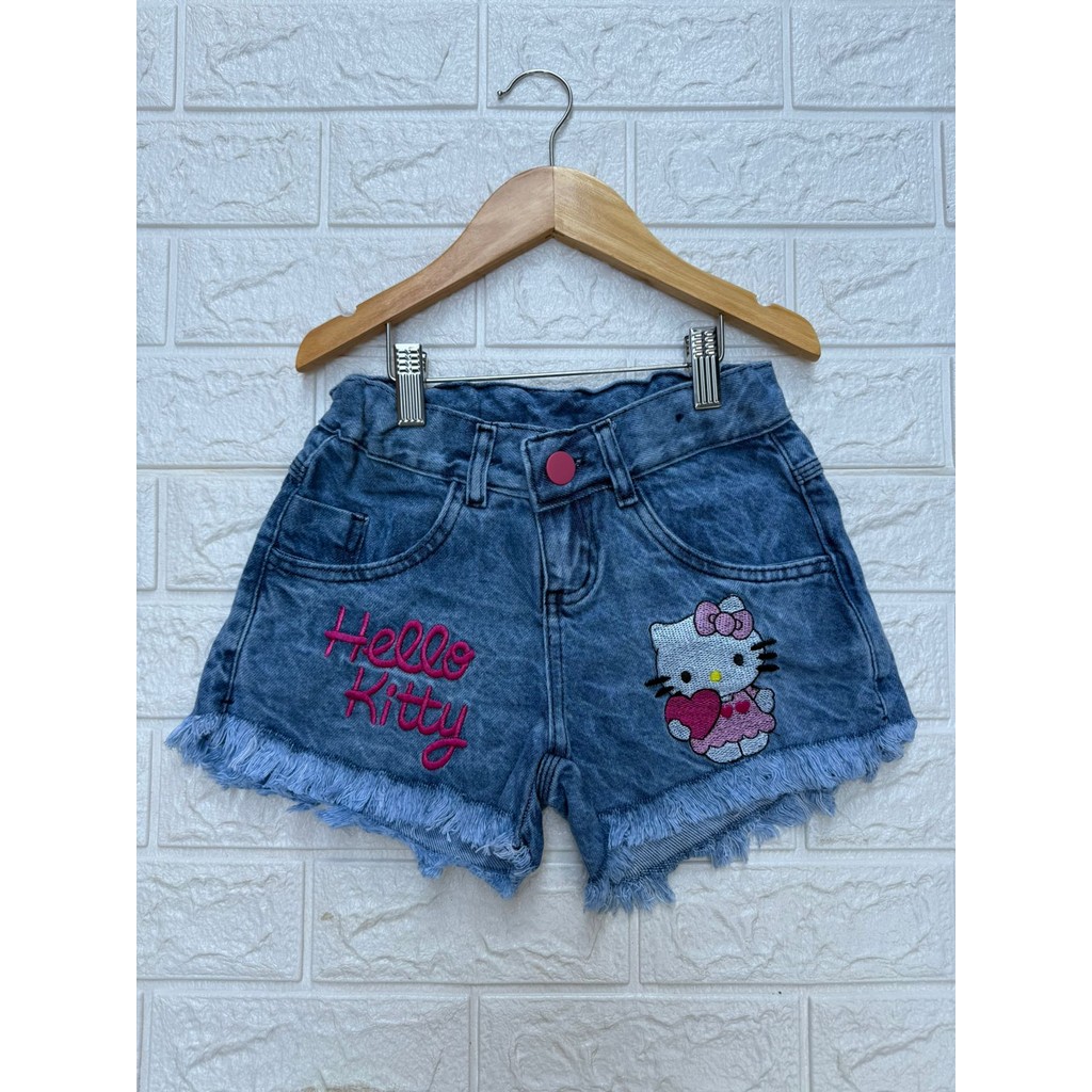 Short Jeans Hello Kitty menina juvenil - 10 Ao 16