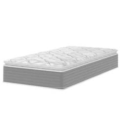 Colchão Solteiro Molas Ensacadas Pillow Top 88x188x25cm Martino Cinza Umaflex