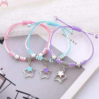 Conjunto de 3 peças amizade casal pulseira menina bonito dos desenhos animados pingente ajustável moda cor senhoras HGF em Oferta na Shopee