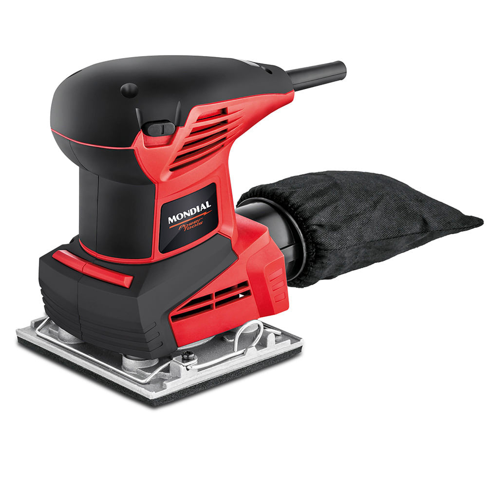 Lixadeira Orbital De 1 e 4 de Lixa Mondial Vermelho 250W FLO-02