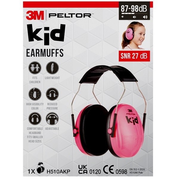 Abafador Protetor de Ruidos Infantil Peltor KIDS Rosa em Oferta na Shopee